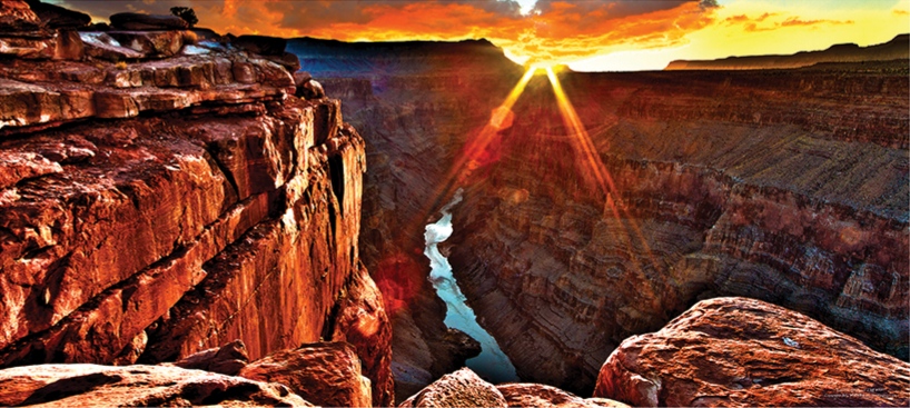 Sunrise above Toroweap and the Colorado River