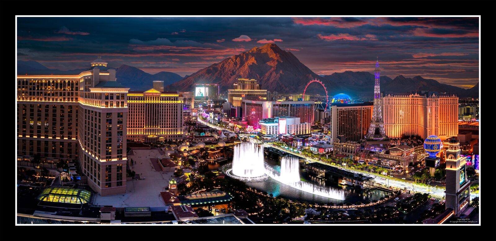 Fantasy Fountains Las Vegas panorama