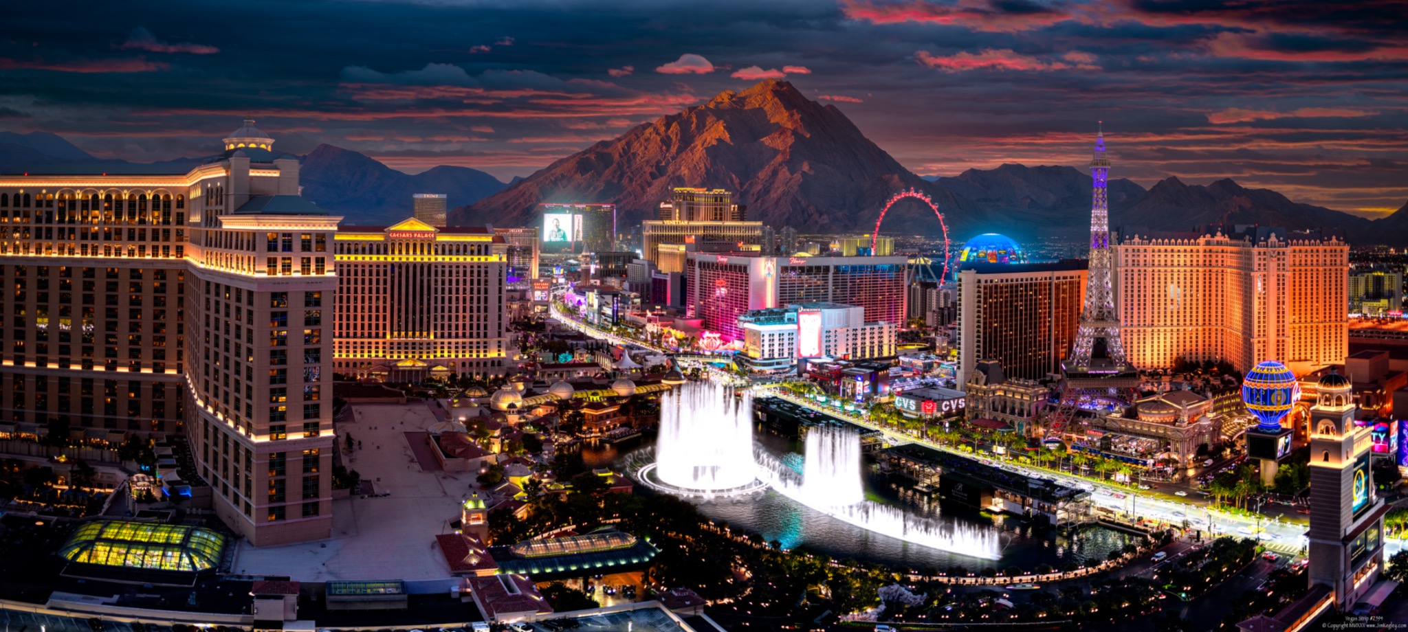 Fantasy Fountains Las Vegas panorama