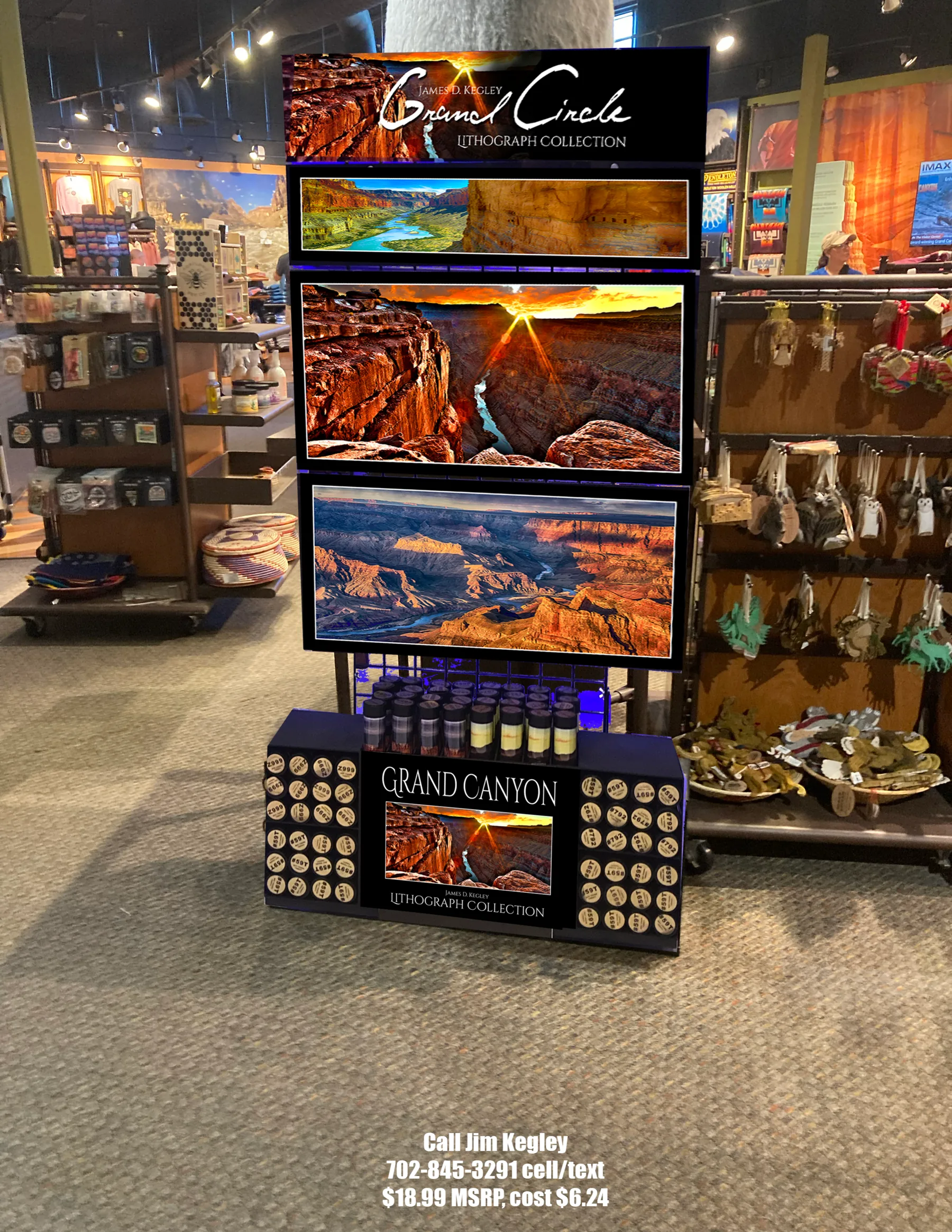 JDK Designs Grand Canyon prints and stocked tube organizer in the IMAX gift shop