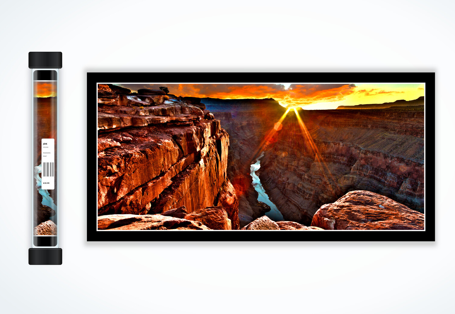 Toroweap at Sunrise print with clear storage tube